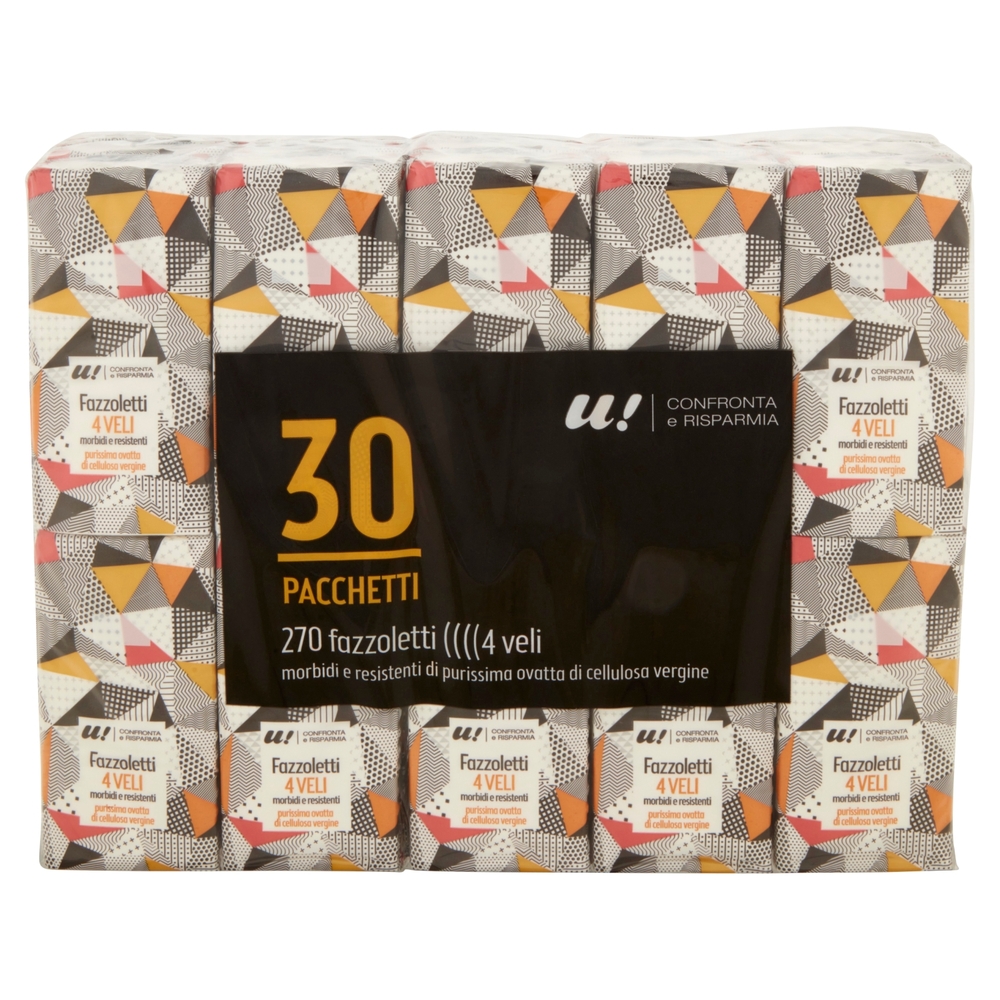 30 Pacchetti di Fazzoletti 4 Veli U! Confronta e Risparmia